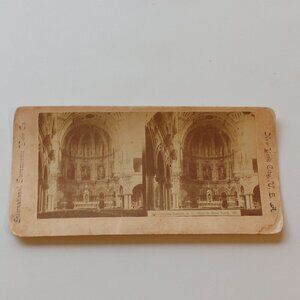 ANTIQUE STEREOGRAPH CARD Francis Xavier R.C. Church New York City